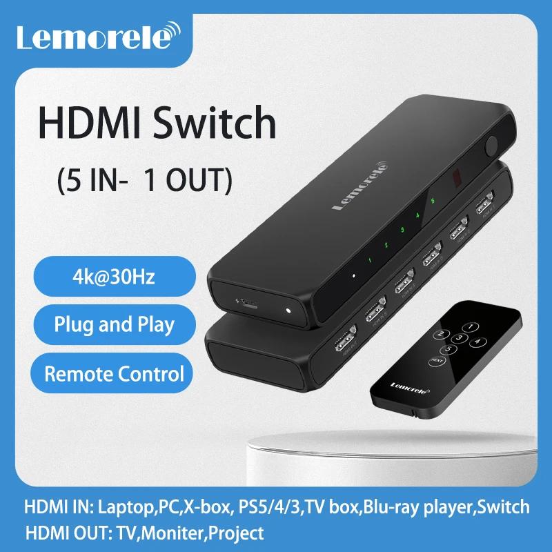 Lemorele Xbox PS4 PC TV HDMI ġ ø, 5 Ʈ HDMI 4K ó ñ ڽ, IR  HDR HDCP2.3 , 5  1 